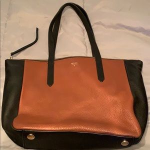 Black and brown fossil bag